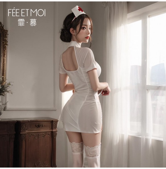 FEE ET MOI - COS Little Nurse Costume (White - Red)